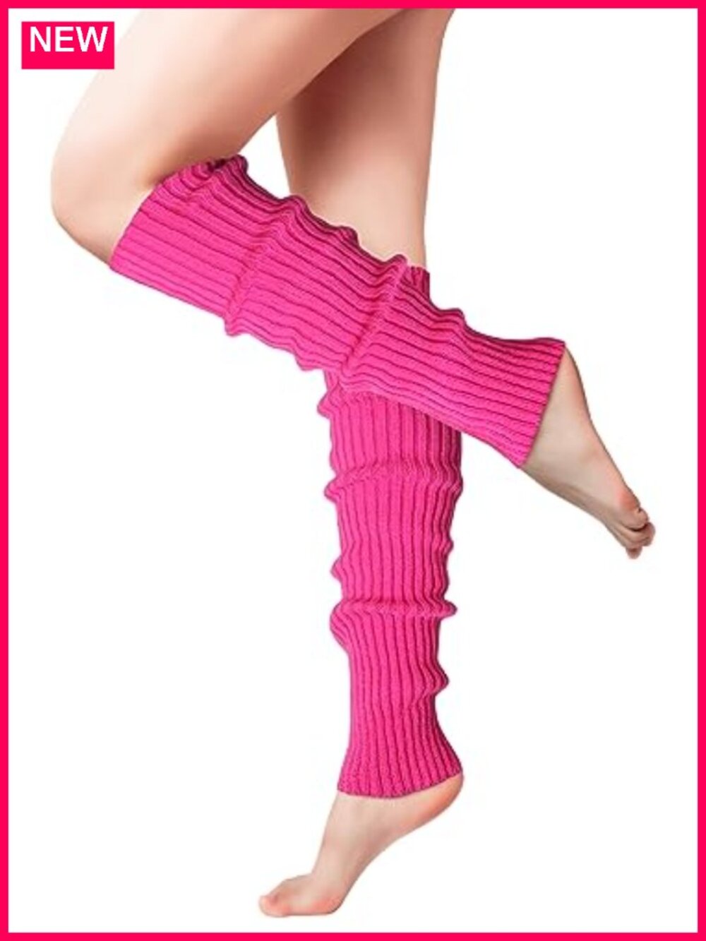 Ribbed Knit Leg Warmers for Women 80s Y2k Stretchy Knee High Socks Yoga